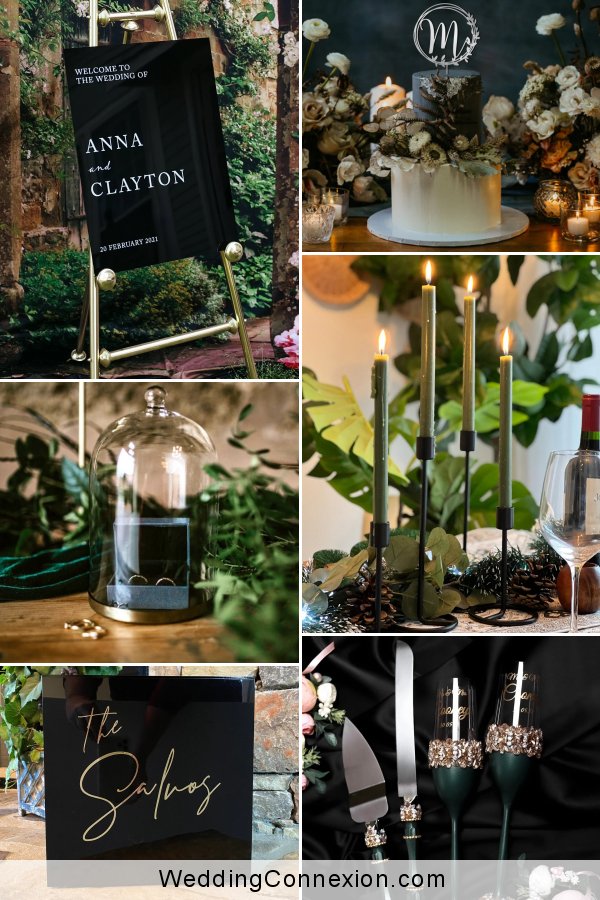 Dark Green & Black Wedding Ideas